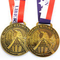 Medal Factory Customized Logo Enamel Running Metal Medals With Ribbon